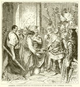 Odoaker, Romulus Augustulus'u İmparatorluk Onurundan Vazgeçmeye Zorladı by English School