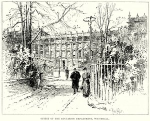 Eğitim Bakanlığı Ofisi, Whitehall (gravür) by English School