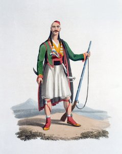 Spahilerin Subayı, 1818 (renkli aquatint) by English School