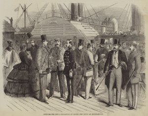 Southampton'da İndus'a binen Hindistan memurları (gravür) by English School