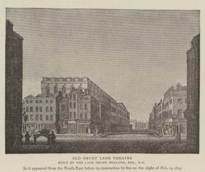 Eski Drury Lane Tiyatrosu (gravür) by English School