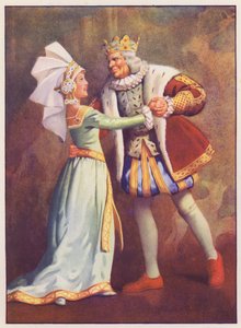 Old King Cole ve Cinderella (renkli taş baskı) by English School