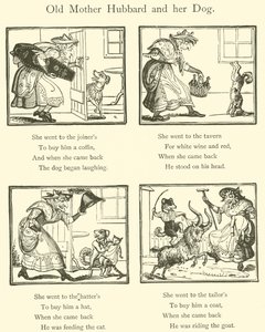 Yaşlı Anne Hubbard ve Köpeği (gravür) by English School