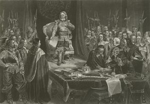 Oliver Cromwell, İngiltere Kraliyetini reddediyor, 1657 by English School