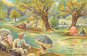 Cherwell üzerinde (renkli litografi) by English School
