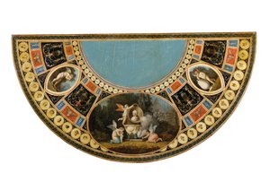 Bir çift George III çay masasından biri, muhtemelen İrlanda, c.1780 (siyah ve altın Japon ve polikrom süslemeli ahşap) (ayrıca bkz. 3056799-803) by English School