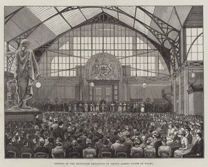 Galler Prensi Albert Victor tarafından Edinburgh Sergisinin açılışı (gravür) by English School