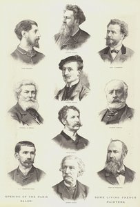 Paris Salonunun Açılışı, Bazı Yaşayan Fransız Ressamlar (gravür) by English School