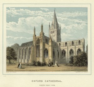 Oxford Katedrali, kuzey batı görünümü by English School
