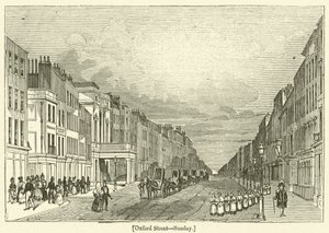 Oxford Street, Pazar (gravür) by English School