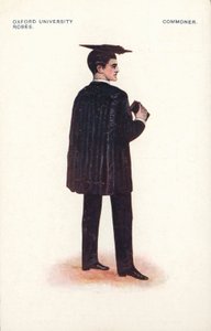 Oxford Üniversitesi cüppeleri - Commoner (renkli lito) by English School