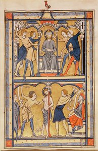 Bir mezmurdan sayfa, c.1270 (parşömen üzerinde tempera) by English School
