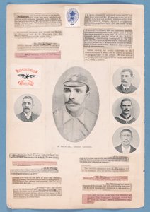 1895-96 sezonunda Nat Whittaker tarafından derlenen bir albümden sayfa by English School
