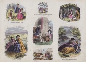 Çekici Resimli Kitaptan Sayfa (renkli gravür) by English School