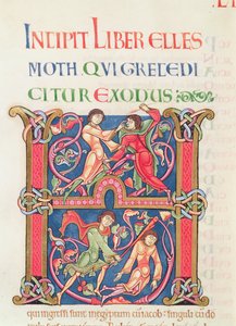 Winchester İncilinden bir sayfa, c.1150-80 (parşömen) by English School
