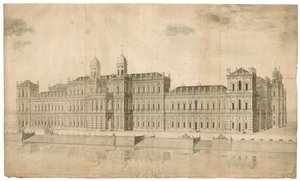 Whitehall Sarayı. 1748 yayınlandı by English School