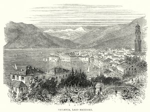 Pallanza, Maggiore Gölü (gravür) by English School