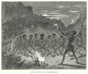 Palti Dansı veya Corrobboree (gravür) by English School