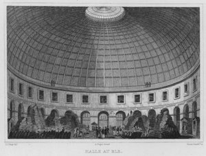 Paris, Halle Au Ble (gravür) by English School