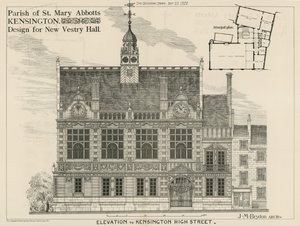 New Vestry Hall için St Mary Abbots, Kensington, tasarım Parish by English School