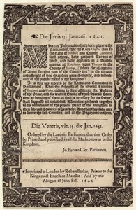 Parlamento Emri, 14 Ocak 1641 by English School