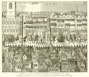 Edward VI'nın taç giyme töreninin bir parçası, 1547 by English School
