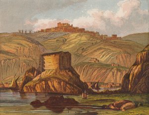 Patmos, Yunanistan (renkli taş baskı) by English School