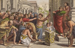 Paul ve Barnabus, Listra'da (kromolitho) by English School