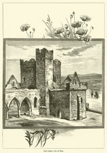 Peel Kalesi, Man Adası (gravür) by English School