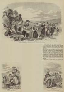 Penclawdd ve Cockle Toplayıcıları (gravür) by English School