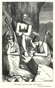 Percy Bysshe Shelley: Prometheus Unbound için illüstrasyon (gravür) by English School