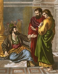 Peter ve John tapınağın kapısında by English School