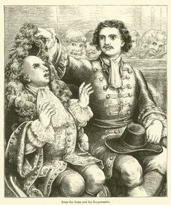 Büyük Peter ve Belediye Başkanı (gravür) by English School