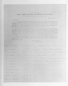 Görme bozukluğu nedeniyle işten çıkarılan bir çalışan adına Londra ve Kuzey-Batı Demiryolu Şirketi Yöneticilerine yapılan dilekçe, 1861 by English School