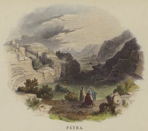 Petra (renkli gravür) by English School