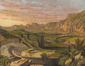 Petra, Ürdün (renkli lito) by English School