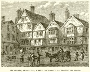 Pie Corner, Smithfield, Büyük Ateşin Sınırlarına Ulaştığı Yer by English School