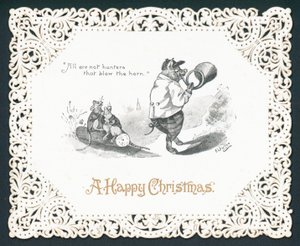 Domuz üfleme boynuzu, Noel Kartı by English School