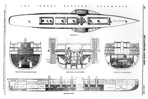 Büyük Doğu vapurunun planı ve kesitleri, 1857 by English School