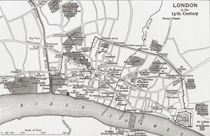 13. yüzyılda Londra Planı, J. R. Green tarafından 