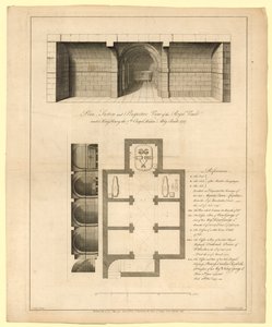 Kral Henry VII Şapeli altında Kraliyet Kasası Planı, Westminster Abbey, 1737 İnşa by English School