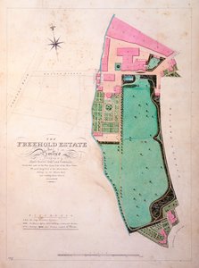 Stag Brewhouse Tesisleri ve Malikanesinin Planı, George Saunders'ın ofislerinden çizim orijinal el yazması, c.1807 (kalem, wc ve kalem ve kağıt üzerine mürekkep) by English School
