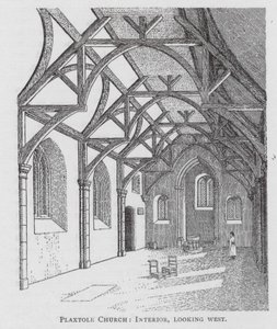 Plaxtole Kilisesi, İç Mekan, Batıya Bakış (lito) by English School