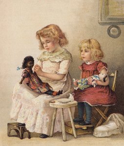 Annelerde Oynamak (chromolitho) by English School