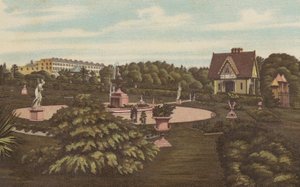 Plymouth: Swiss Lodge and Gardens, Devonport Park (renkli taş) by English School