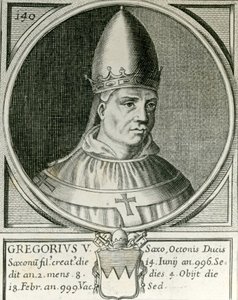 Papa Gregory V (972-999) (gravür) by English School