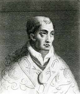 Papa John VIII (820-82) (gravür) by English School