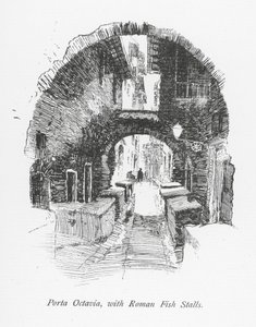 Porta Octavia, Roma Balık Tezgahları ile (lito) by English School