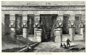 Denderah Tapınağı Portikosu (gravür) by English School