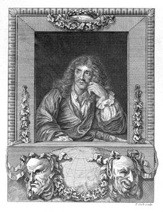 Moliere Portresi (gravür) (bw fotoğraf) by English School